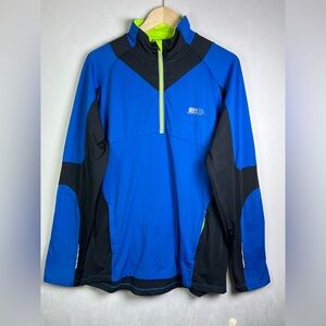 Frank Shorter Running Gear Men’s 1/4 Zip Performance Pullover Blue Black Size LG
